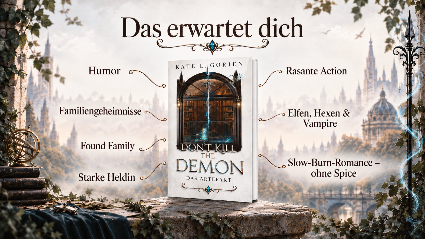 Was dich erwartet: Humor, Familiengeheimnisse, Found Family, starke Heldin, rasante Action, Elfen, Hexen und Vampire, Slow-Burn-Romance ohne Spice
